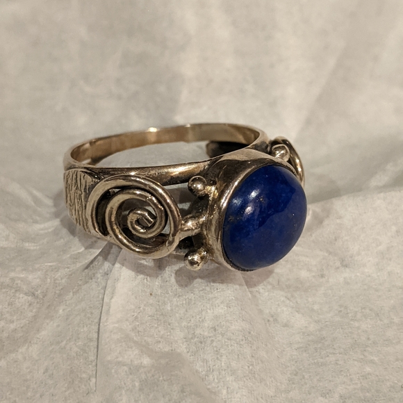 Men's Ring Lapis Lazuli .925 Silver Ring, Size 10 - Picture 7 of 10